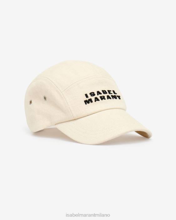 accessorio R88T1063 Isabel Marant unisex Cappellino da baseball con logo tedji ecrù/nero