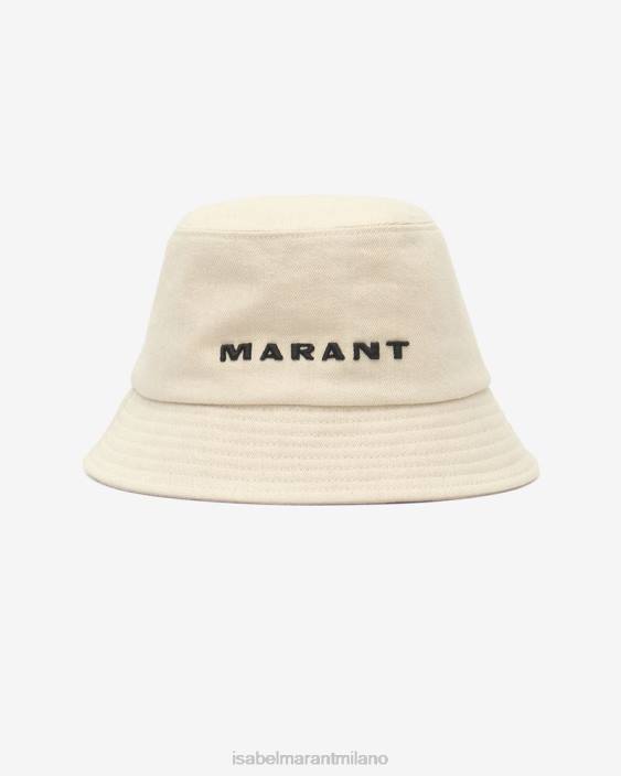accessorio R88T1067 Isabel Marant unisex cappello con logo haley ecrù/nero