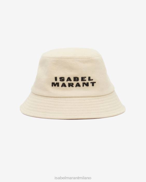 accessorio R88T1068 Isabel Marant unisex cappello con logo haley ecrù/nero
