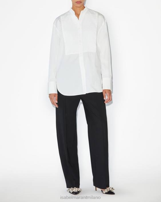 vestiario R88T194 Isabel Marant donne camicia ramsey bianco