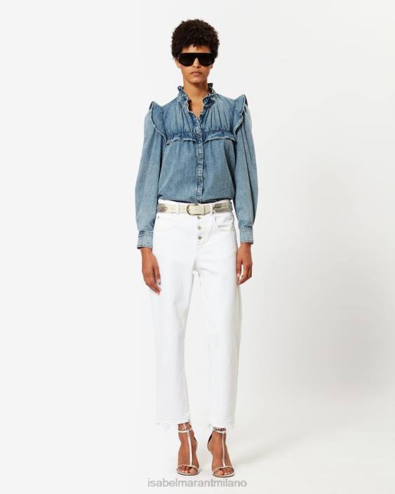 vestiario R88T486 Isabel Marant donne camicia di jeans identica azzurro