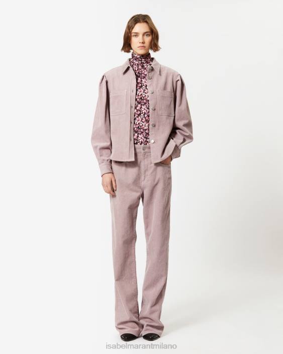 vestiario R88T493 Isabel Marant donne camicia renata in cotone lilla