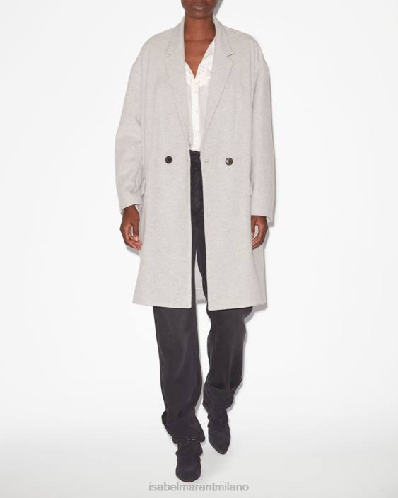 vestiario R88T22 Isabel Marant donne cappotto efegozi grigio chiaro