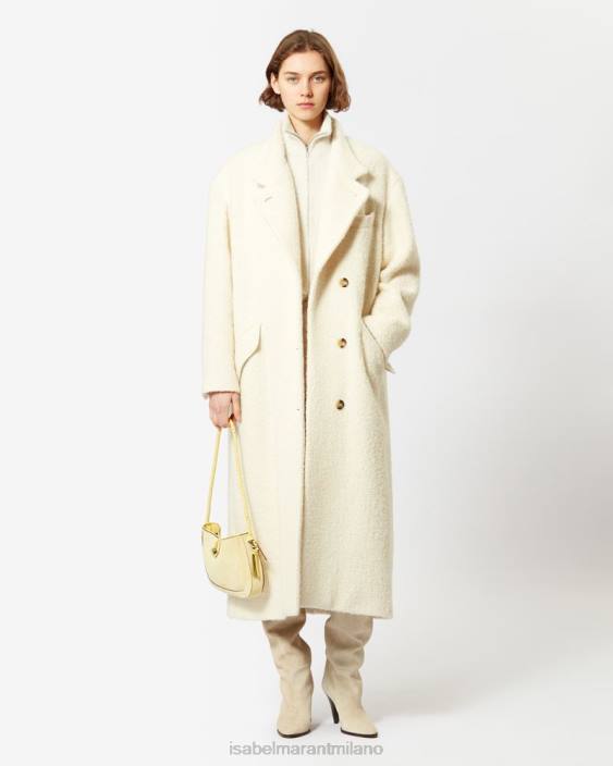 vestiario R88T334 Isabel Marant donne cappotto in lana sabina ecru
