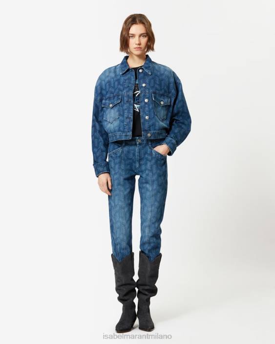 vestiario R88T347 Isabel Marant donne giacca di jeans Tadia blu