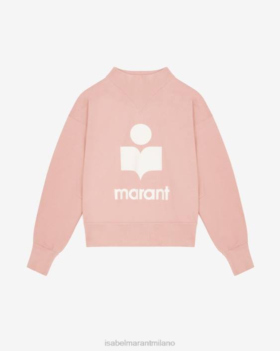 vestiario R88T372 Isabel Marant donne Felpa con logo Moby rosa chiaro
