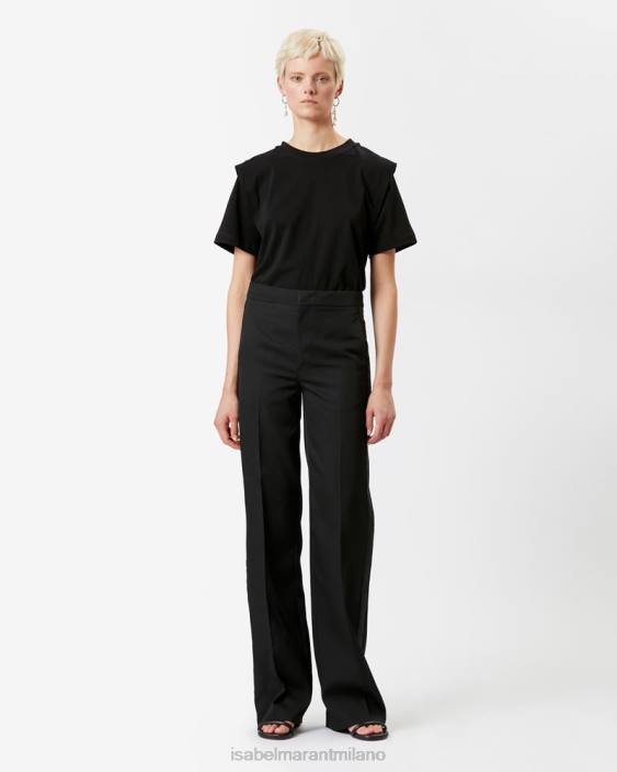 vestiario R88T263 Isabel Marant donne maglietta in cotone zelitos nero