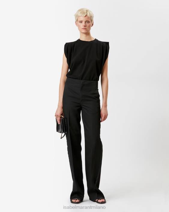 vestiario R88T268 Isabel Marant donne maglietta in cotone zutti nero