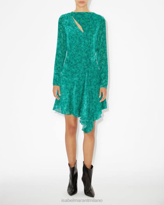 vestiario R88T138 Isabel Marant donne vestito selma Smeraldo