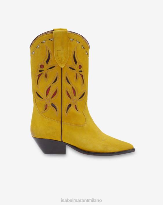 calzature R88T737 Isabel Marant unisex stivali da cowboy in pelle scamosciata duerto luce del sole