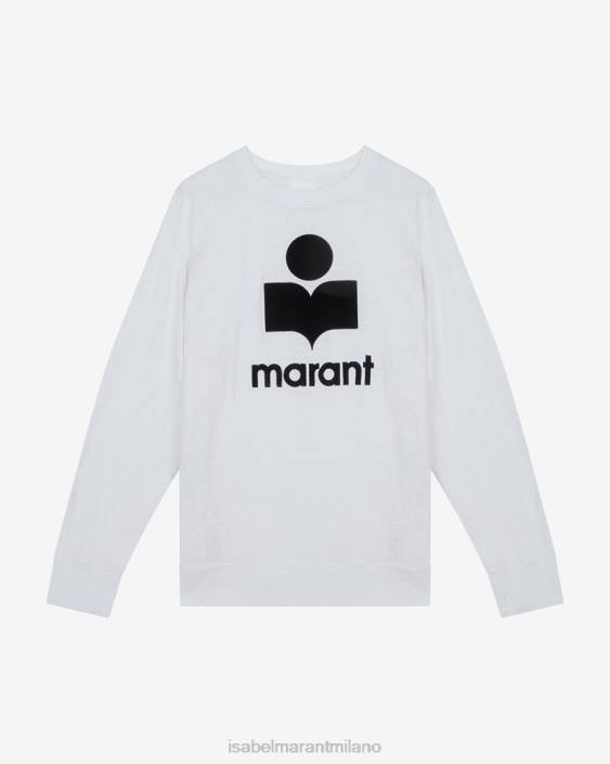 vestiario R88T1290 Isabel Marant uomini T-shirt con logo Kieffer a maniche lunghe bianco