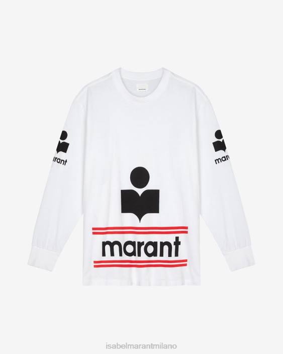 vestiario R88T1291 Isabel Marant uomini maglietta gianni in cotone bianco
